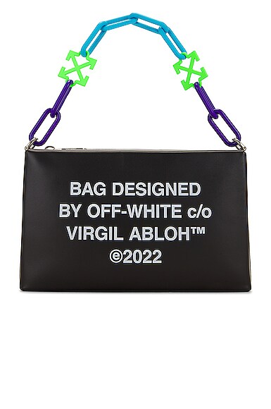 OFF-WHITE Block Met Logo Pouch Bag in Black & White | FWRD
