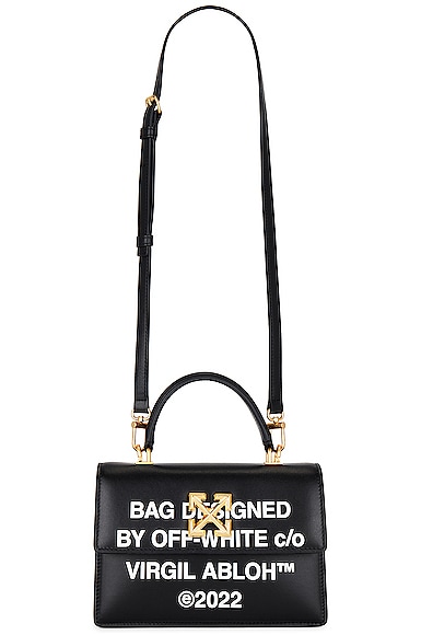 Off-white Jitney 2.8 Met Quote Top-handle Bag In Black & White
