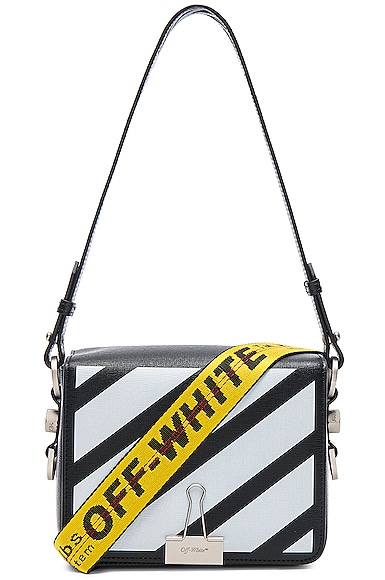 OFF-WHITE Diagonal Flap Bag in Black & White | FWRD