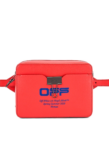 Off-white Camera Bag In Coral Red
