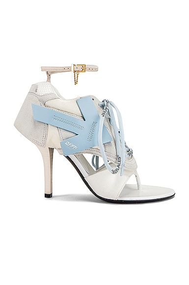 Heeled Runner in White \u0026 Baby Blue 
