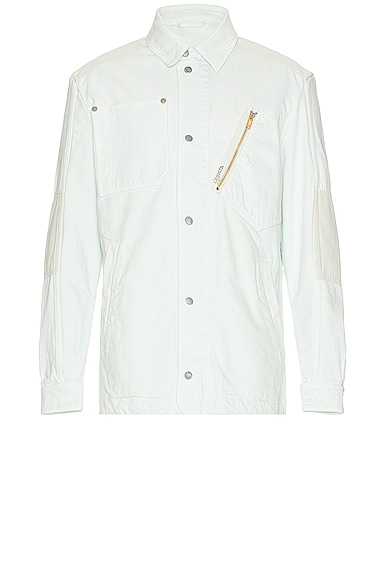 Shop Objects Iv Life Denim Overshirt In Ice Blue