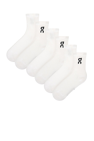 Shop On Logo 3 Pack Sock In White