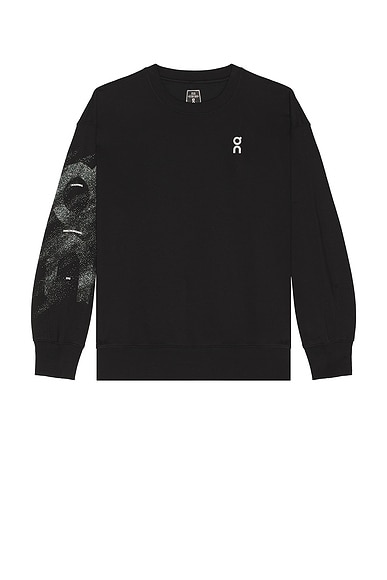 On Club Crew Graphic in Black & Olive