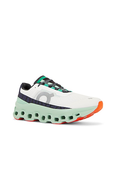 On White & Green Cloudmster Sneakers In Undyed-white & Creek