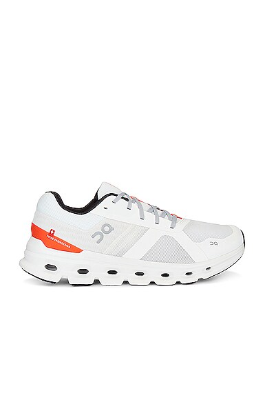 On Cloudrunner Running Shoe In Undyed-white | Flame