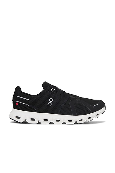 On Cloud 6 Sneakers in Black & White