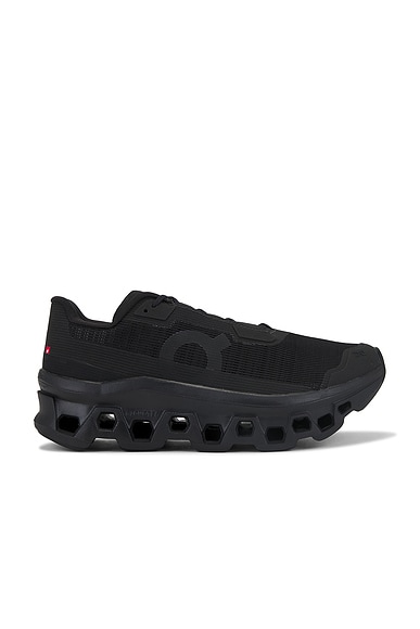 On Cloudmonster Void in Black & Black