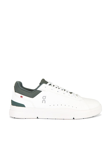 On The Roger Advantage Sneakers in White & Olive