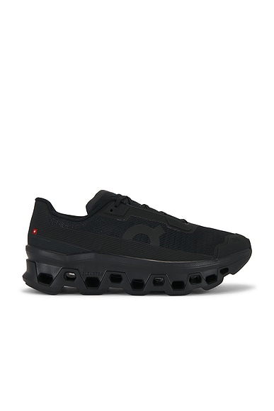 On Cloudmonster Void in Black & Black