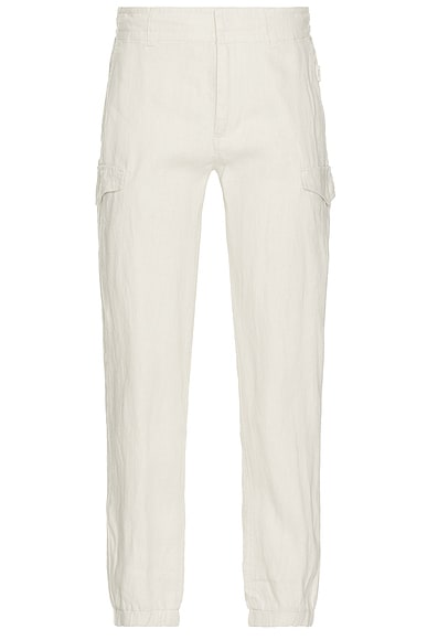 onia Stretch Linen Cargo Jogger in Stone