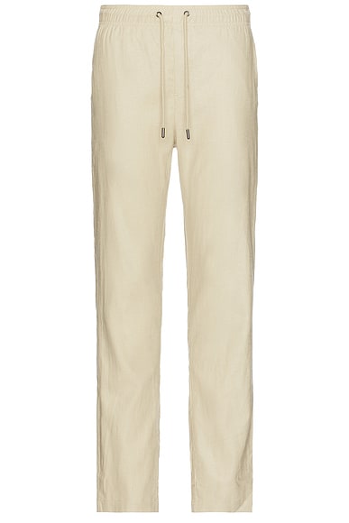 onia Stretch Linen Pull-on Pant in Sand