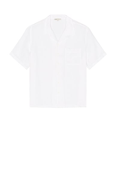 onia Air Linen Convertible Vacation Shirt in White