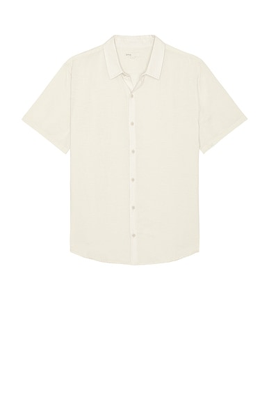 onia Jack Air Linen Shirt in Stone
