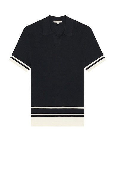 Cotton Textured Johnny Collar Polo