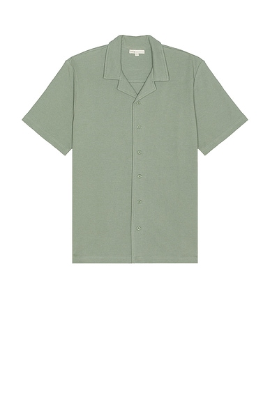 onia Macro Waffle Vacation Shirt in Sage