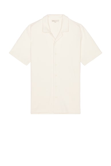 onia Macro Waffle Vacation Shirt in Salt