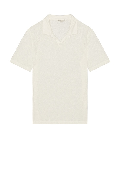 onia Shaun Linen Polo in White