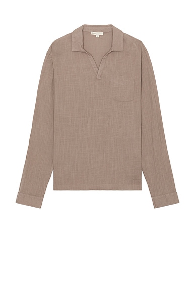 onia Gauze Popover Shirt in Cinder