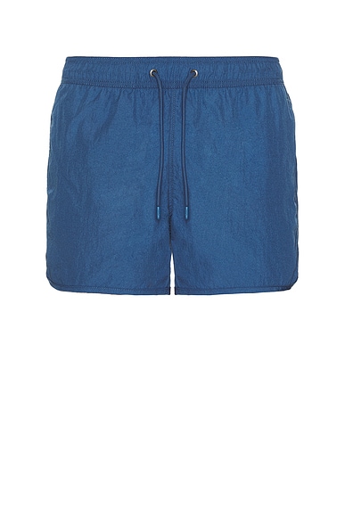 Nylon Crinkle 4" Scallop Swim Trunk