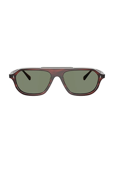 Oliver Peoples Estin Irregular Sunglasses in Morado Tortoise