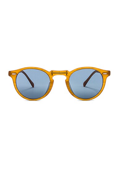 Oliver Peoples Gregory Peck 1962 Folding Sunglasses in Semi-Matte Amber ...