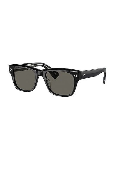 Shop Oliver Peoples Birell Sun Sunglasses In Black & Carbon Grey