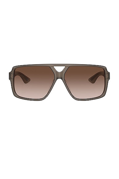 Oliver Peoples X Khaite Square Sunglasses in Taupe & Umber Gradient