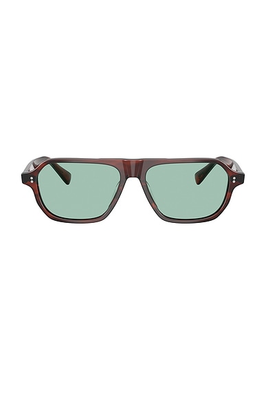 Oliver Peoples Remment Irregular Sunglasses in Blue & Brown