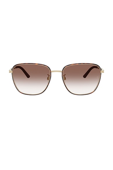 Oliver Peoples R-18 Pillow Sunglasses in Brown & Gold