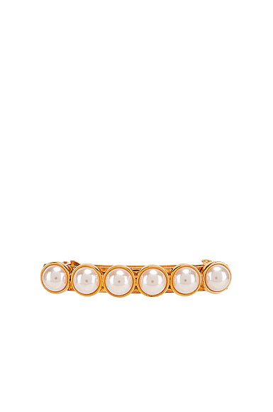Click to view more detailed imagery on our partner's website Oscar De La Renta Pearl Hair Clip In Gold