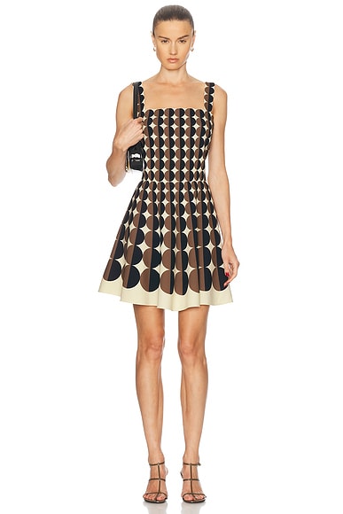 Oscar de la Renta Wool Mini Dress in Khaki