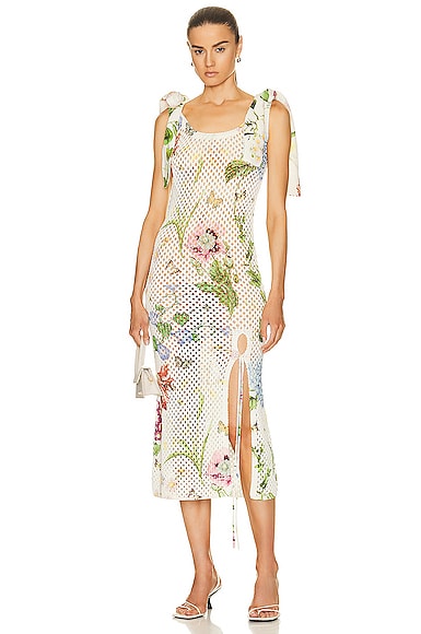 oscar de la renta floral mesh dress Oscar de la Renta Long-Sleeve Hibiscus Sequin Embroidered Mesh Mini Cocktail Dress