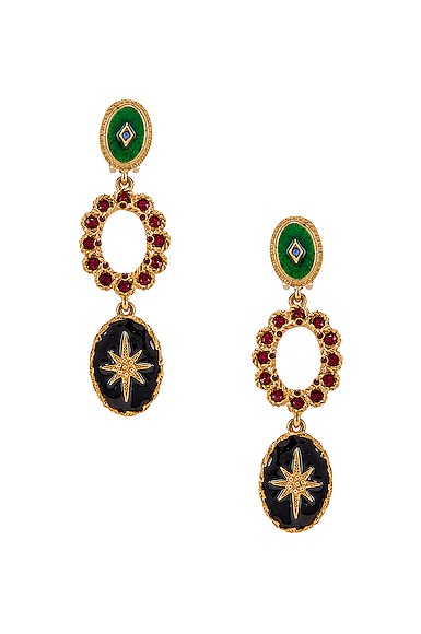 Jeweled Triple Drop Earrings