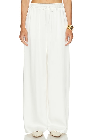 Oscar de la Renta Silk Georgette Pant in Ivory