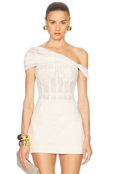 Oscar de la Renta Lace Blouse in Off White