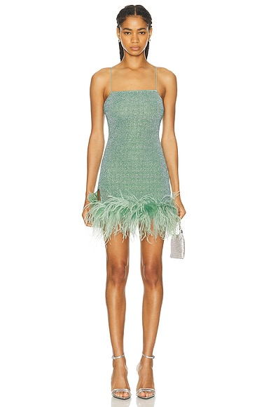 Oseree Lumiere Mini Dress in Aqua