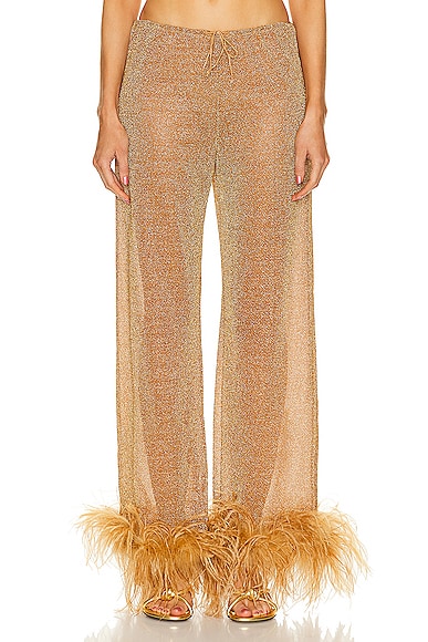 Oseree Lumière Plumage Long Pant in Toffee