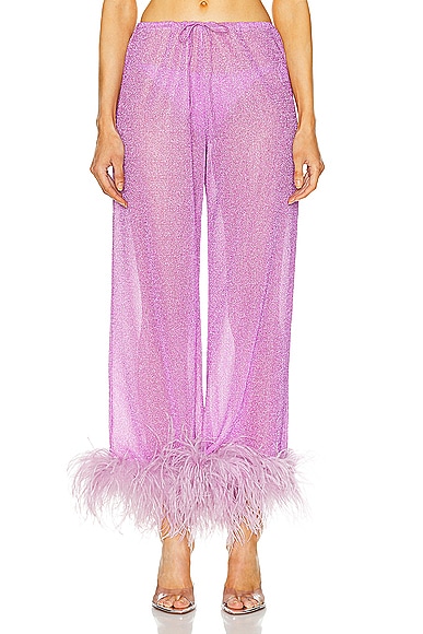 Oseree Lumiére Plumage Long Pant in Glicine