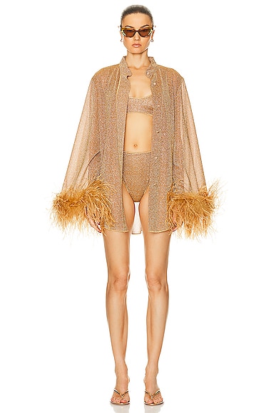 Oseree Lumière Plumage Long Shirt in Toffee
