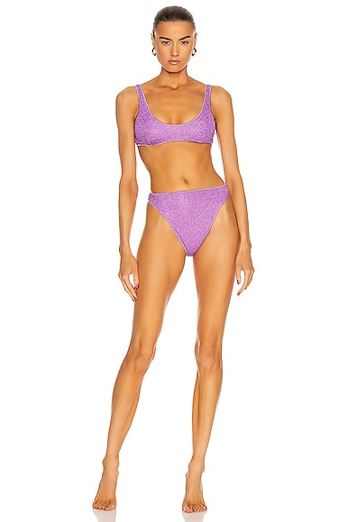 Two-piece swimsuit Chanel Purple size 42 FR in Polyester - 31130131