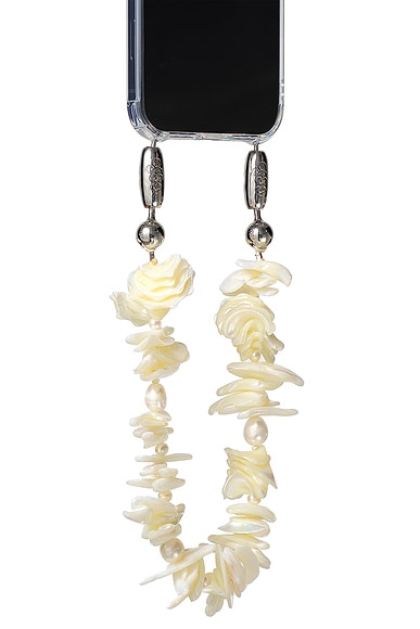 Shell Stacked Pearl Wristlet