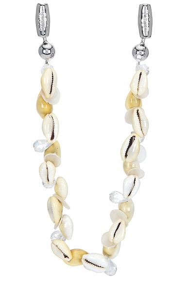 Ossa for FWRD Faceted Crystal & Puka Shell Wrislet in Mother Of Pearl