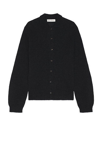 Our Legacy Evening Polo in Black Fuzzy Alpaca