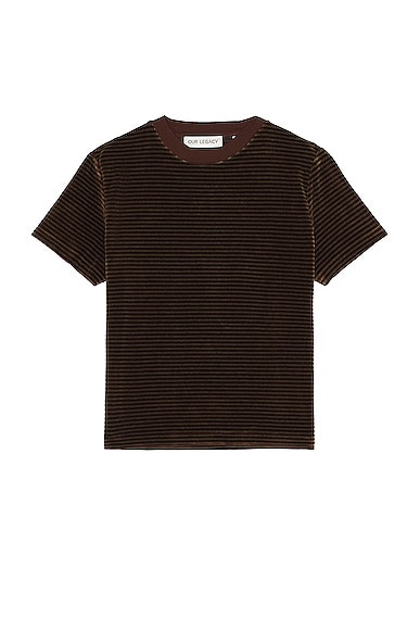 Our Legacy Hover T-Shirt in Scoobie Stripe Velour | FWRD