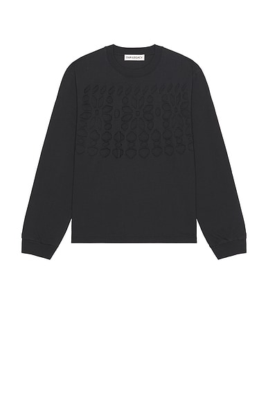 Our Legacy Tour Long Sleeve Sweatshirt in Cut Fairisle Ink