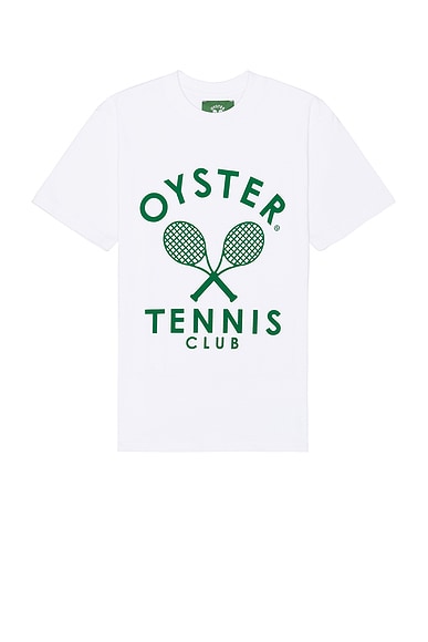 Oyster Tennis Club Members T-Shirt in White