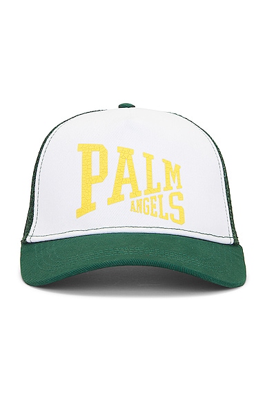 Palm Angels Pa League Trucker Cap in Green