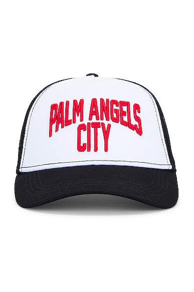 Shop Palm Angels City Cap In Black & Red