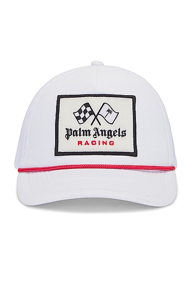 Palm Angels X Formula 1 Racing Baseball Cap in White, Red, & Black